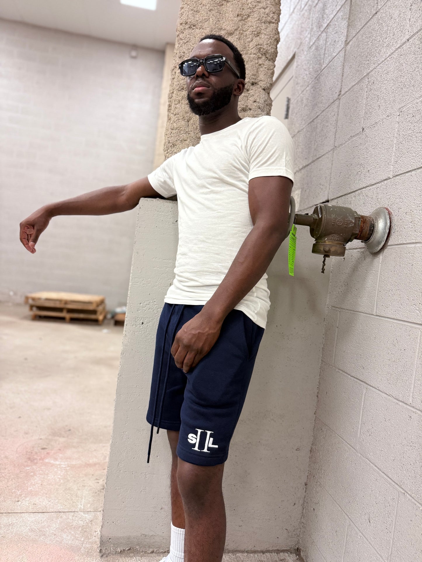 Mens Navy Sweatshorts